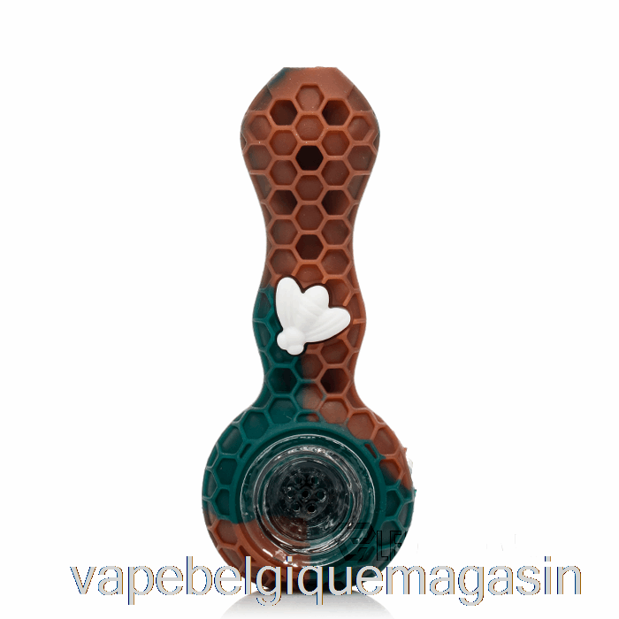 Vape Shop Bruxelles Cuillère En Silicone Stratus Bee Bronze (marron / Bleu Sarcelle / Abeille Blanche)